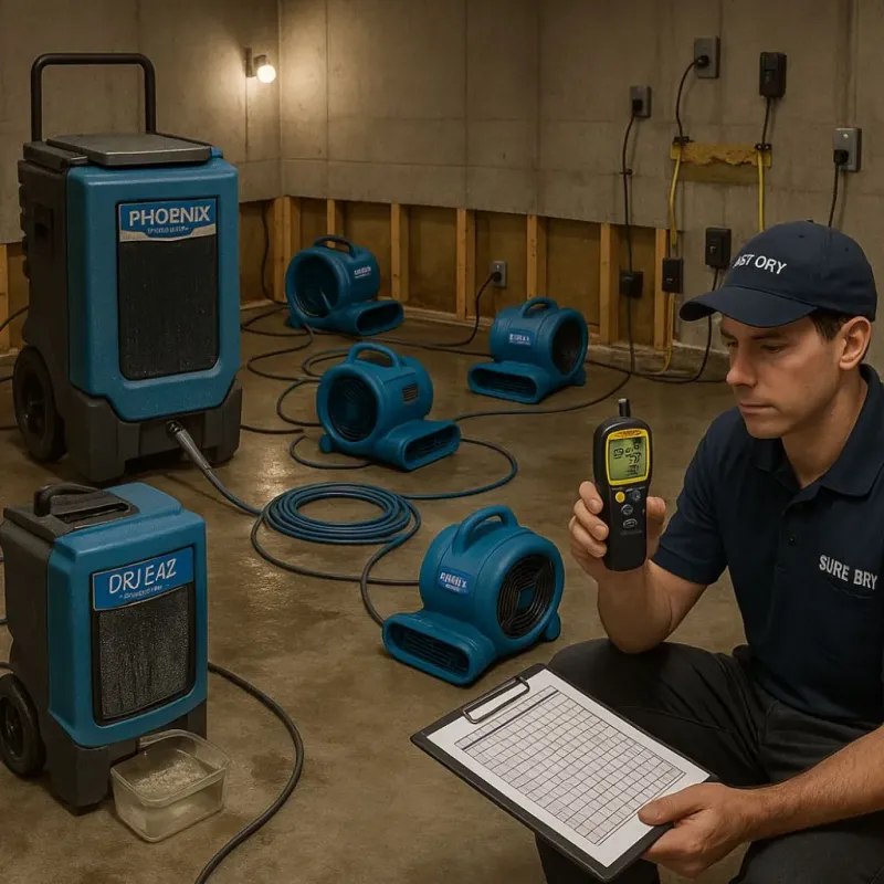 Structural Drying and Dehumidification process in Farmer City, IL